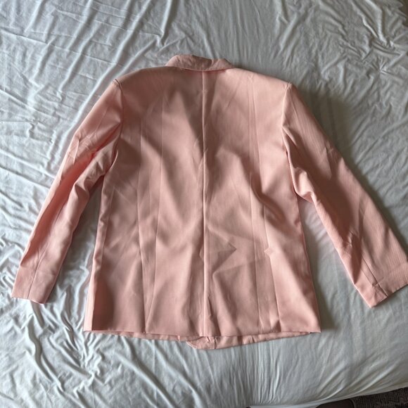 Light Pink Blazer Size XL - "Boyfriend" Cut Front Patch Pockets New without Tags - Picture 2 of 7